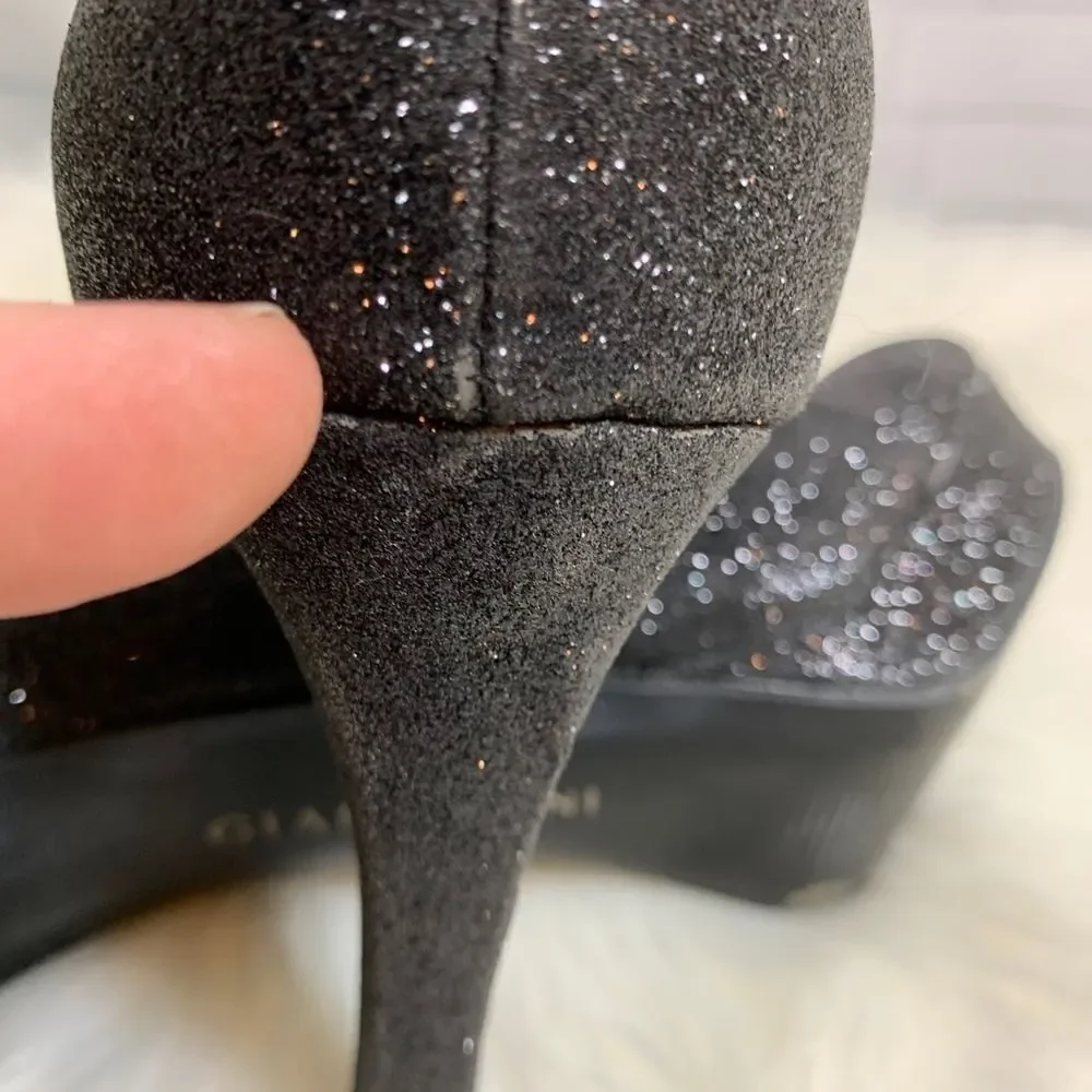 Gianni Bini‎ Black Sparkly Platform Pumps Size 9.5
